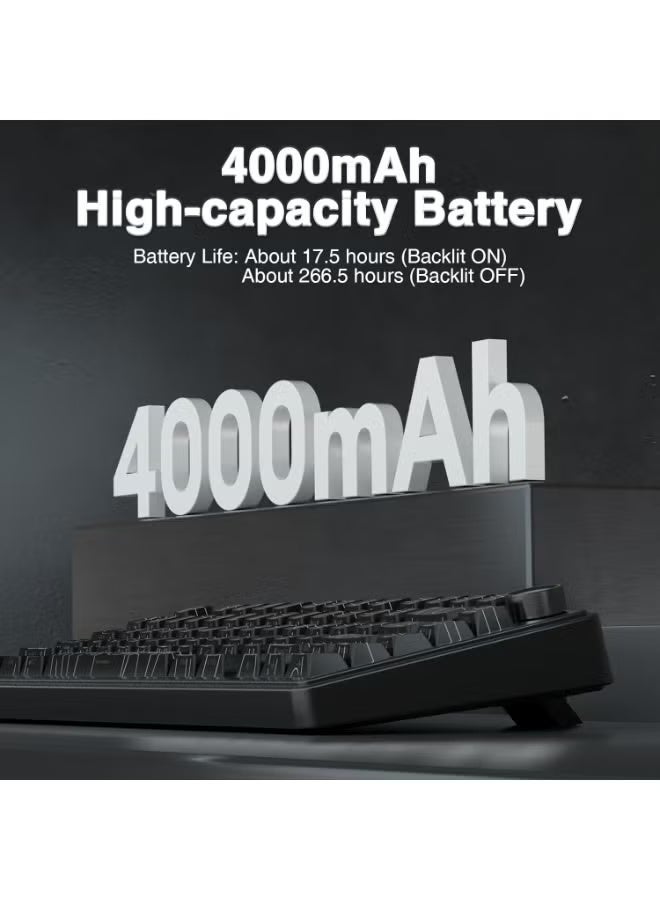 AULA لوحة مفاتيح ميكانيكية لاسلكية F75 Pro بنسبة 75%، لوحة مفاتيح مخصصة قابلة للتبديل الساخن، مفاتيح Seiya مسبقة التشحيم مع إضاءة خلفية RGB، لوحة مفاتيح ميكانيكية بتردد 2.4GHz/Type-C/BT5.0 - Image 4